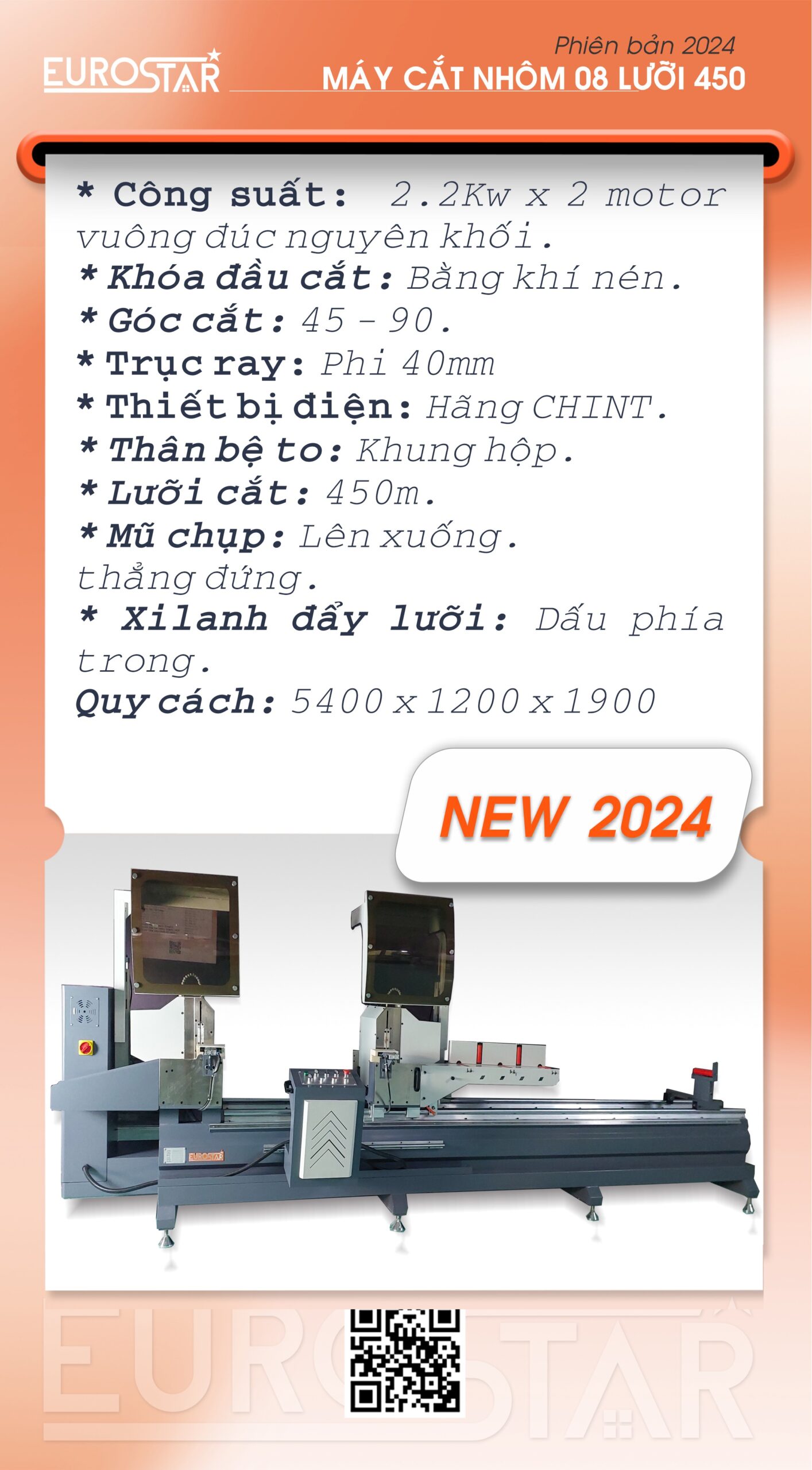 Máy cắt nhôm 08 lưỡi 450