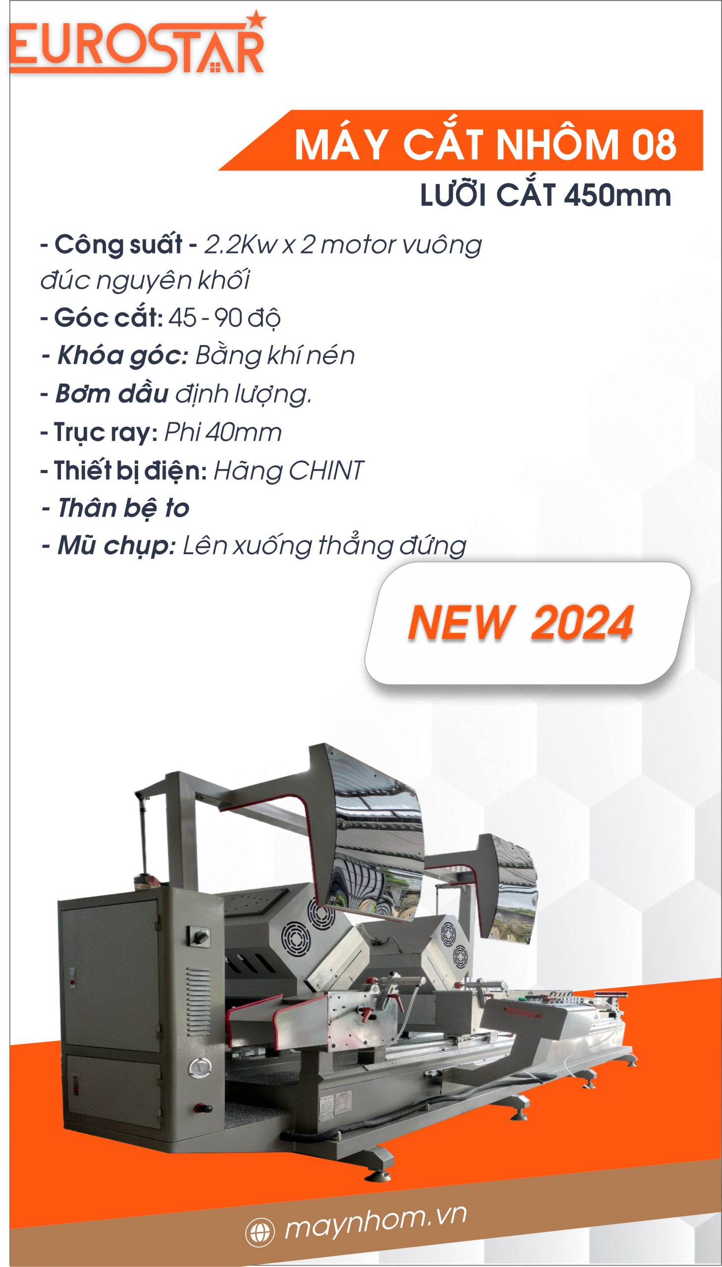máy cắt 2 đầu 08 lưỡi 450