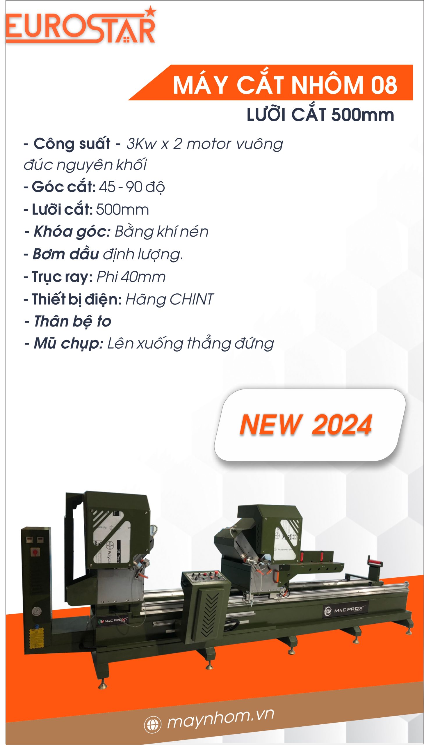 máy cắt 2 đầu 08 lưỡi 500
