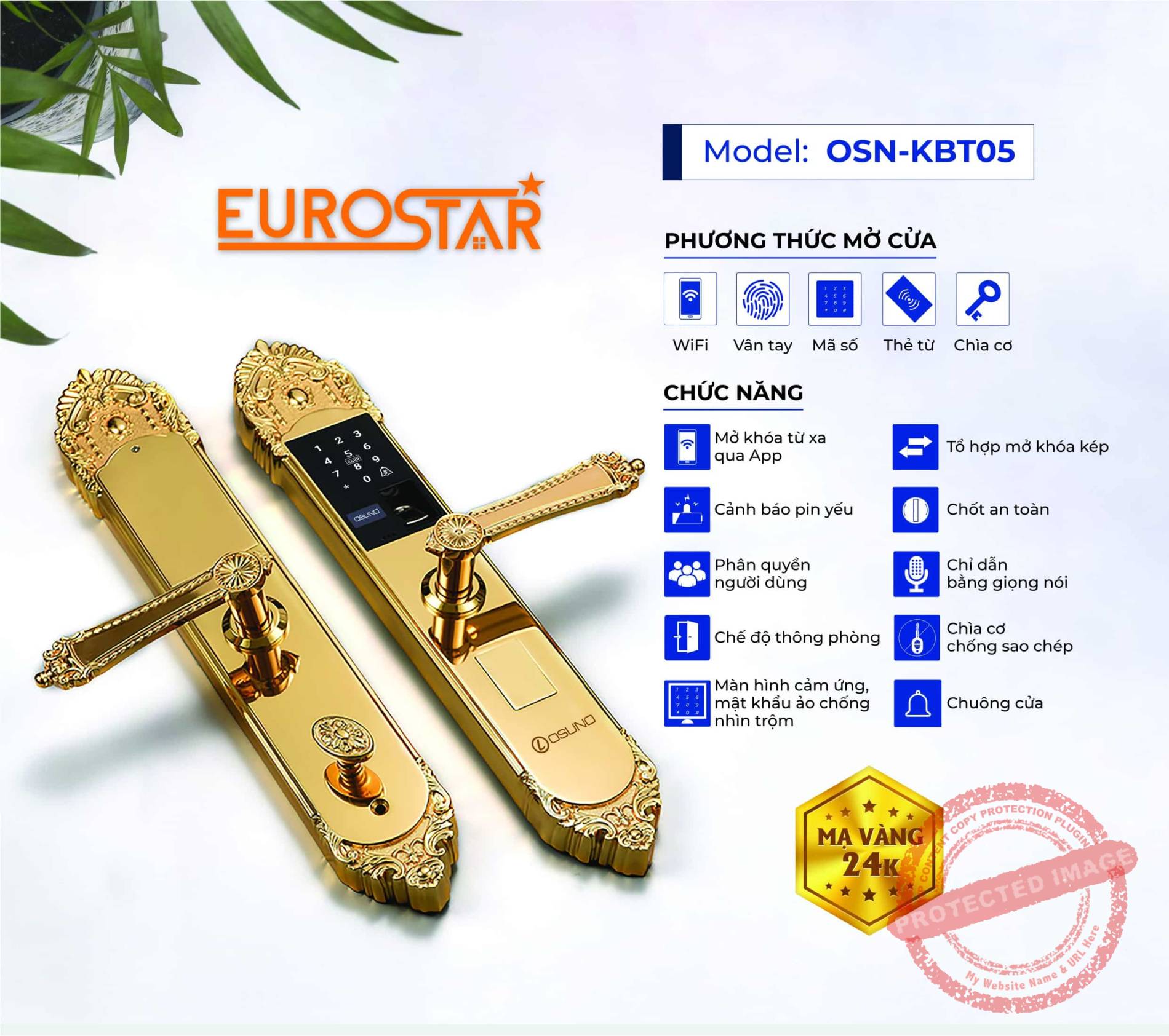 Khóa biệt thự mạ vàng KBT05