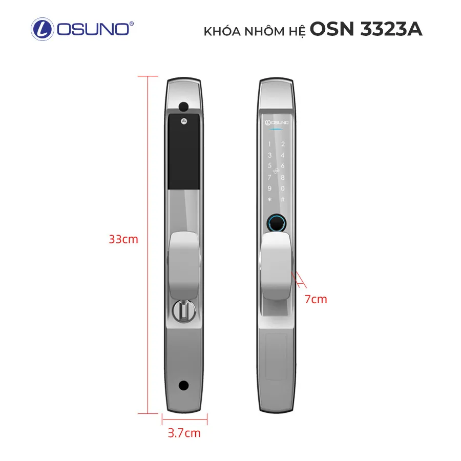 Kích thước Khóa cửa nhôm OSN-3323A