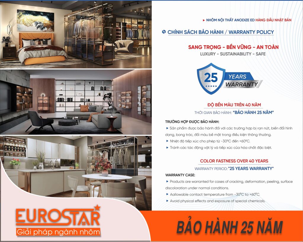 BẢO HÀNH NHÔM NỘI THẤT