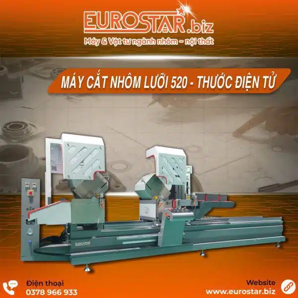Máy cắt nhôm 2 đầu 09 lưỡi Eurostar