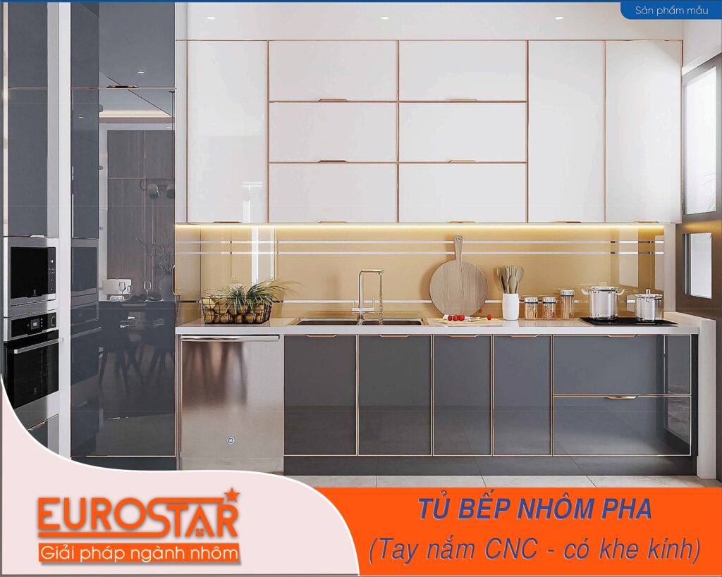 thanh bản lớn có khe kính - tay nắm CNC