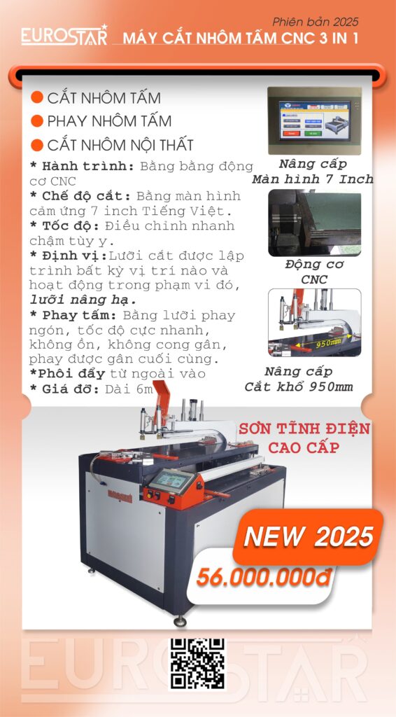 Máy Cắt Phay Nhôm Tấm 3 trong 1 phiên bản thước điện tử