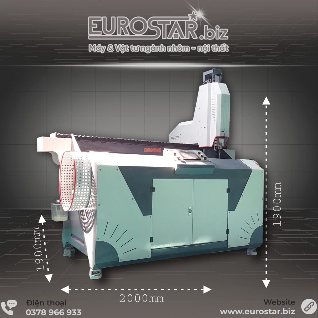 máy khoét khóa nhôm CNC K1000 kích thước máy KHOAN khóa CNC V2000