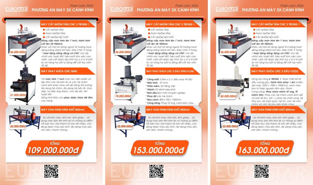 Các phương án đầu tư máy làm nhôm nội thất