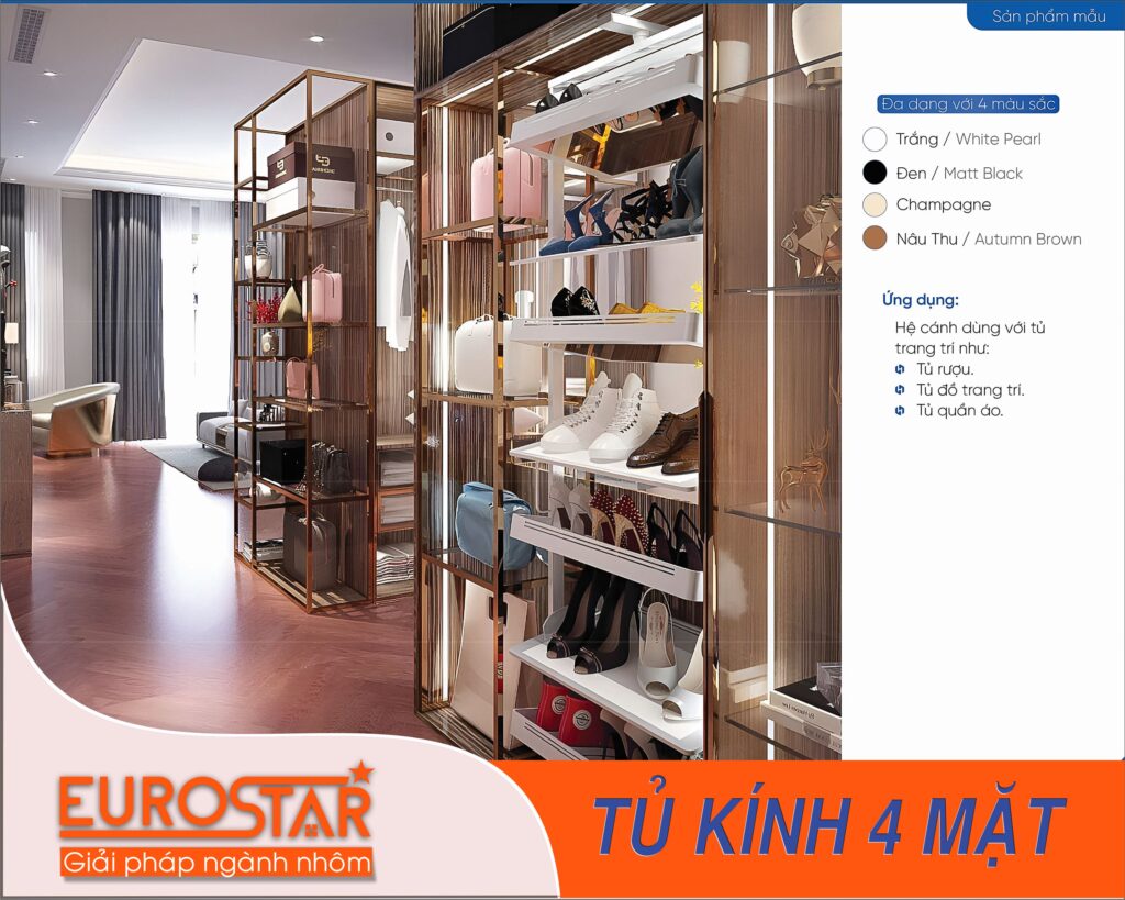 Giải pháp tủ kính 4 mặt