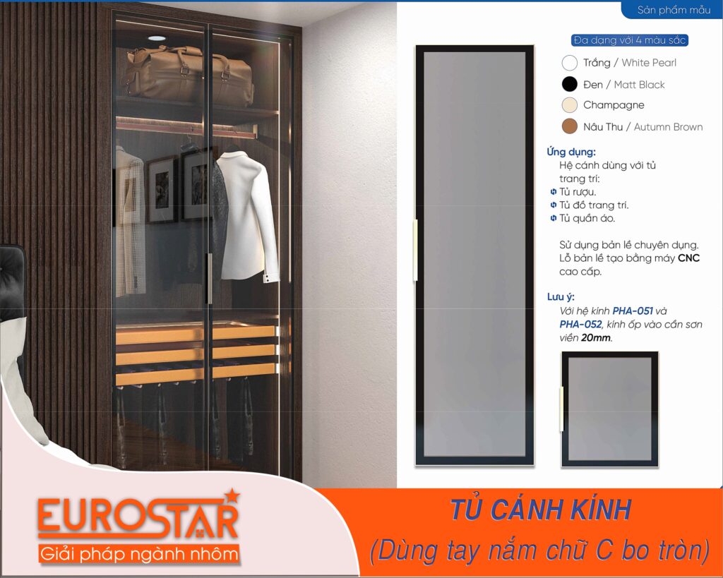 Tủ trang trí cánh kính