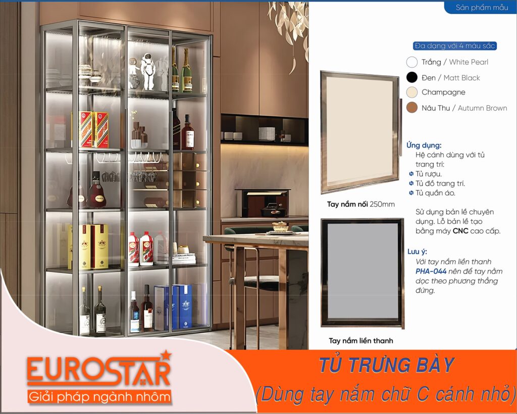 tủ trưng bày nhôm