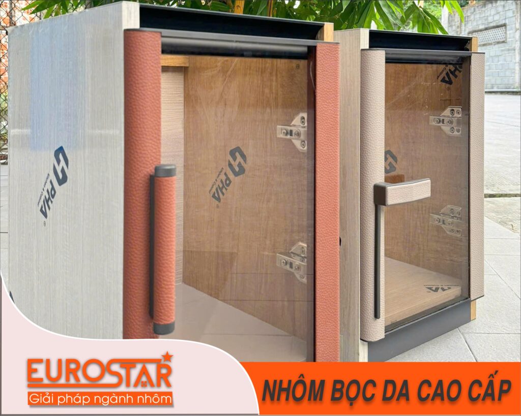 tủ nhôm bọc da