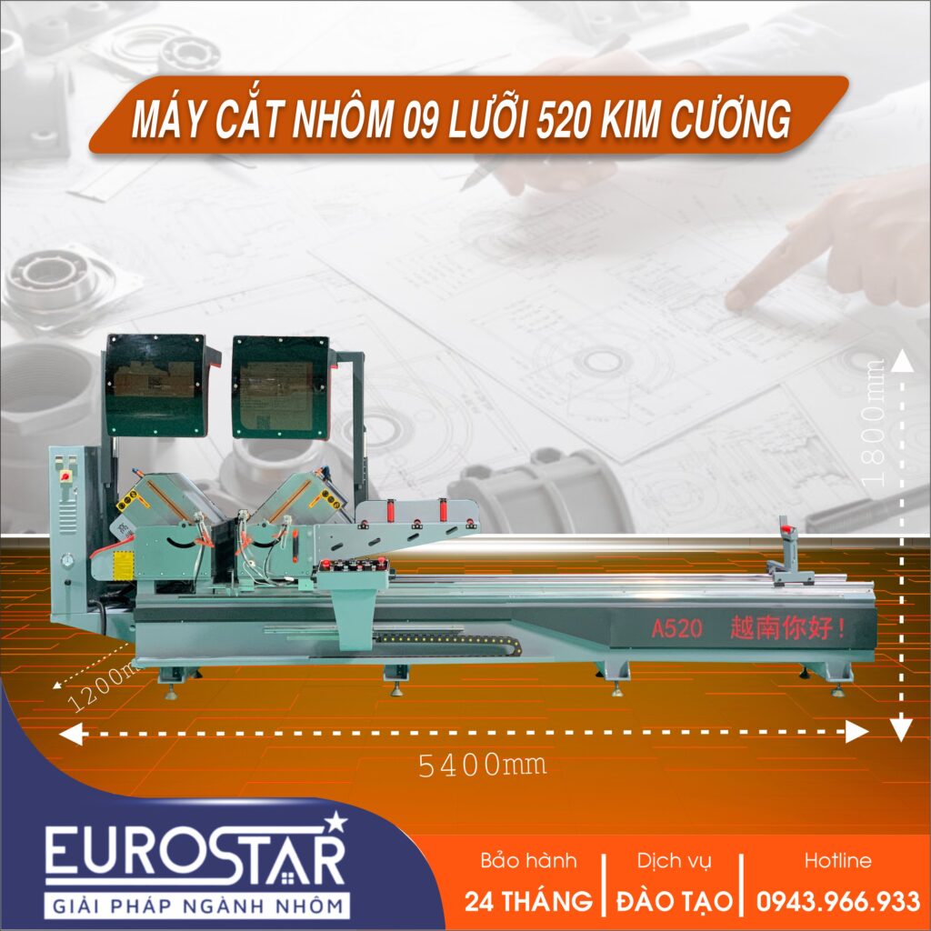 Máy cắt nhôm 09 lưỡi 520