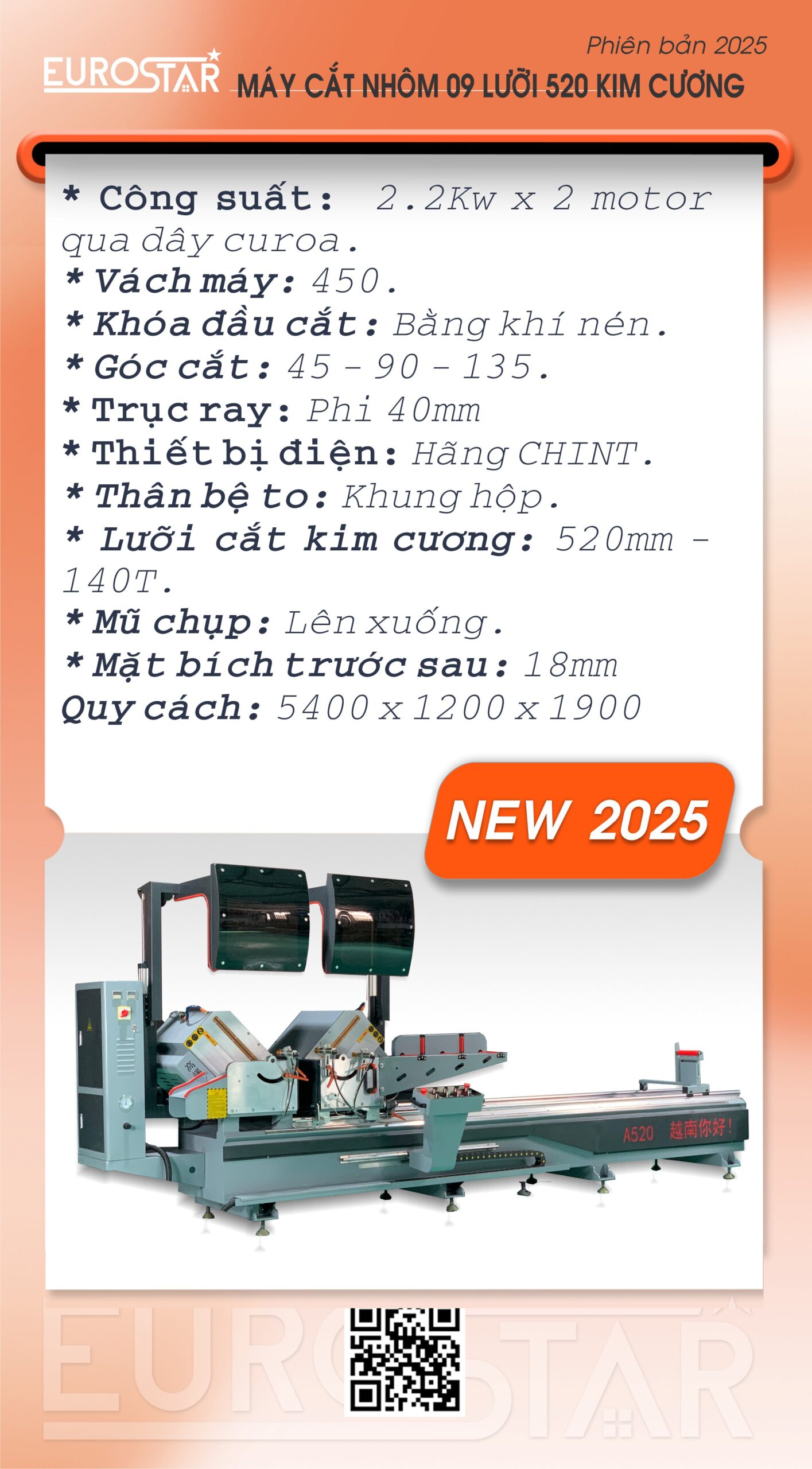 Máy cắt nhôm 09 lưỡi 520