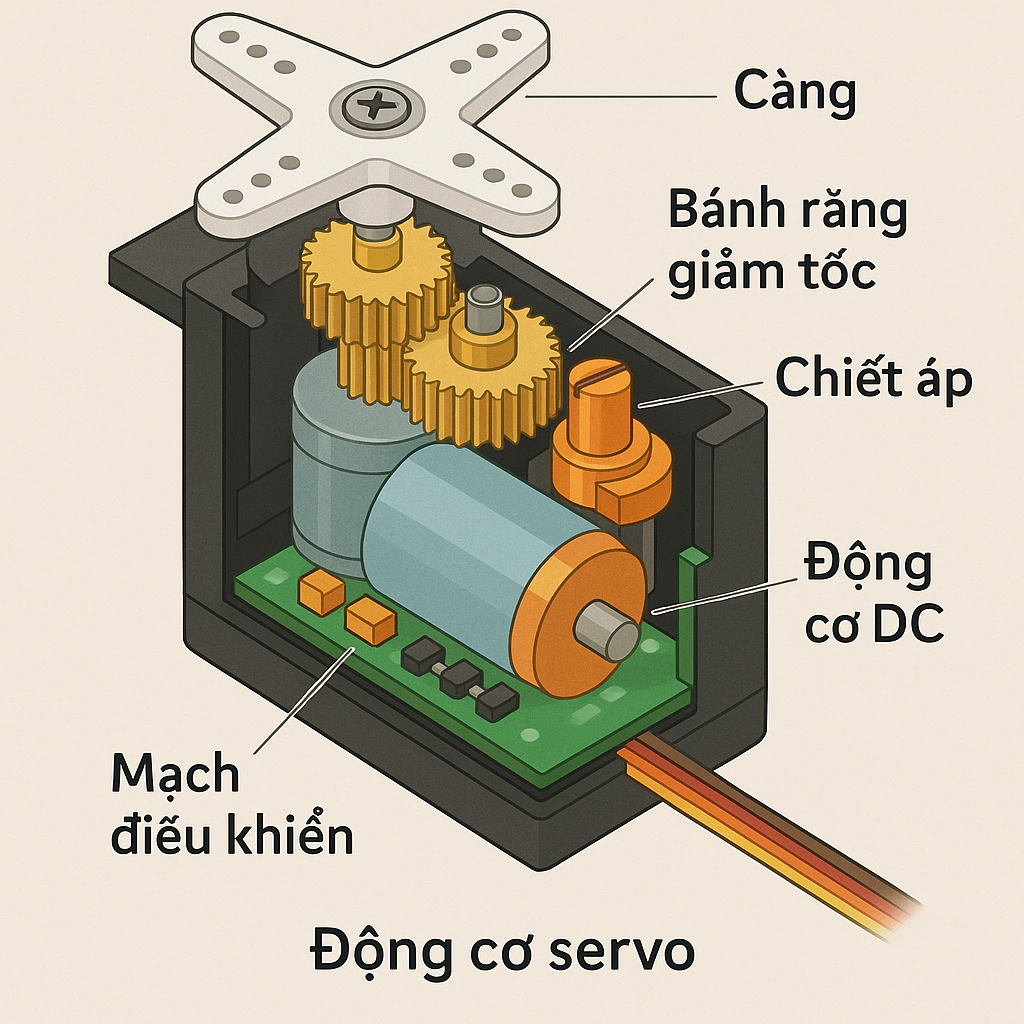 sơ đồ cấu tạo động cơ servo