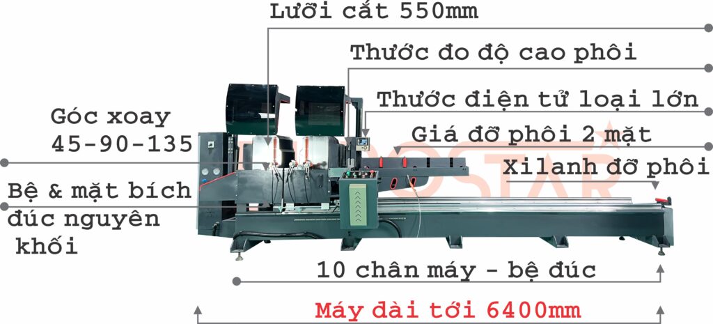 máy cắt nhôm lưỡi 550 thước điện tử