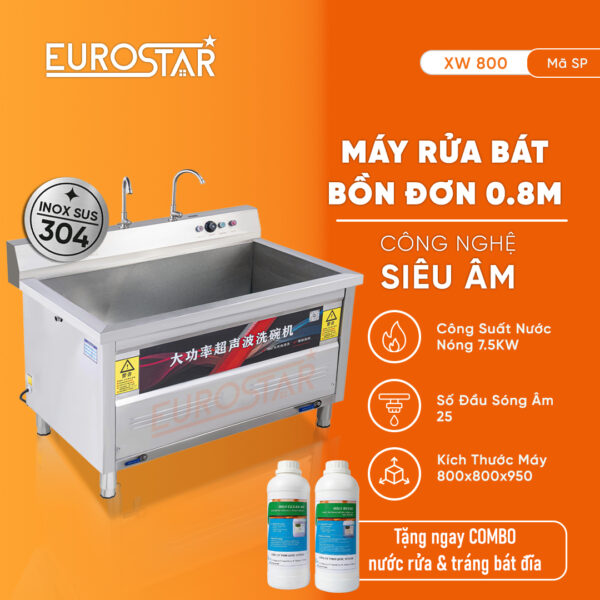 Máy rửa bát công nghiệp 0.8m Ultra Sonic