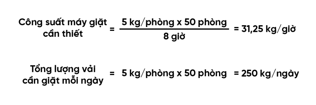 công thức tính công suất máy giặt cần thiết